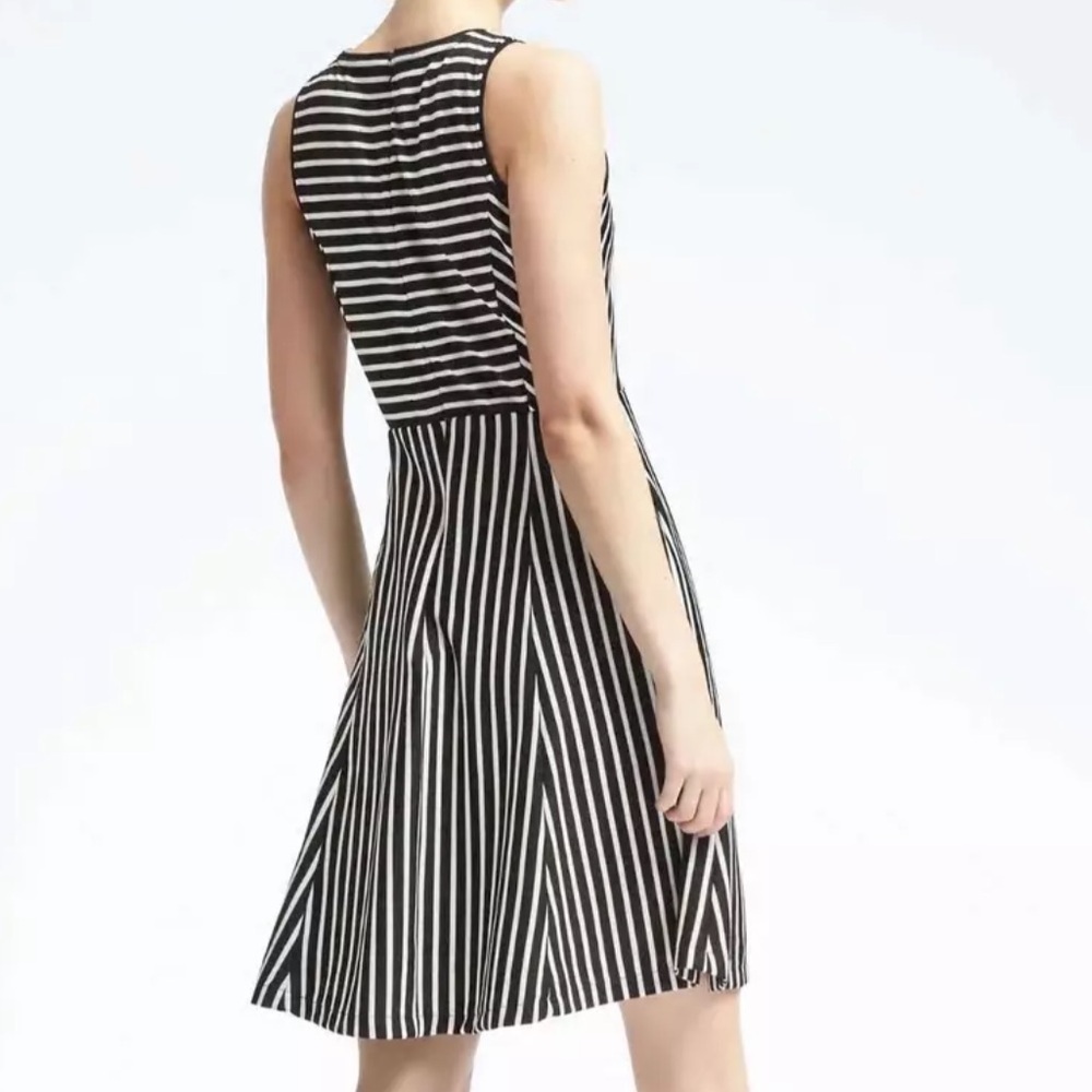 Merona stripe sleeveless dress black white dress Sz XS